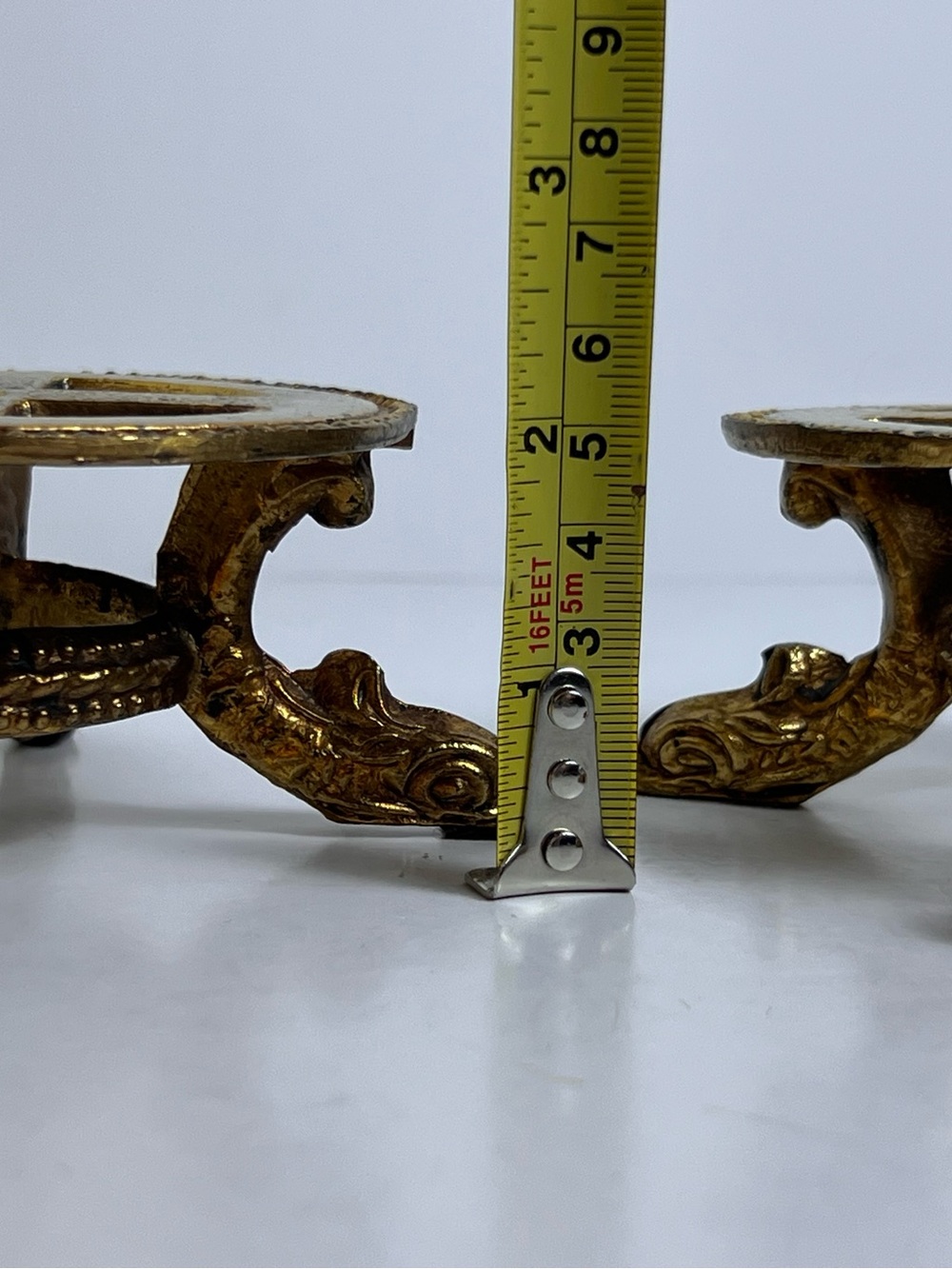 Lot of 2 VTG Cornell Brass Ornate Lamp Base Dragon Feet Theme - Picture 5 of 13